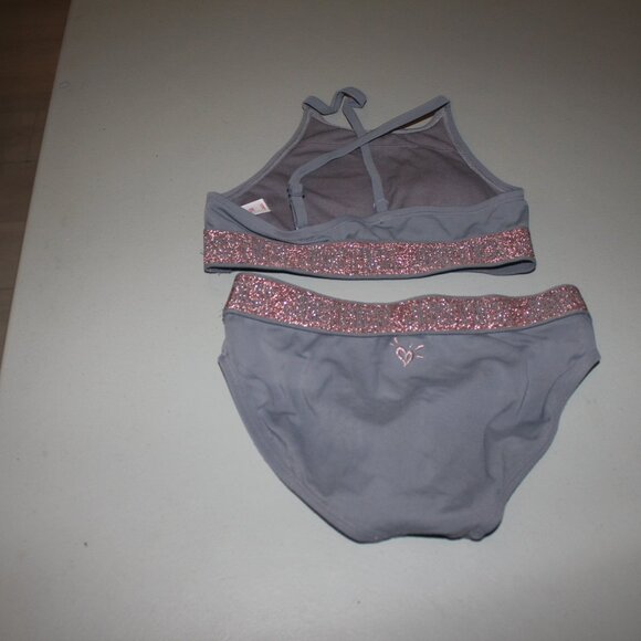 Grey 2 Pcs Justice Bikini Swimsuit Size 10 - Picture 5 of 10